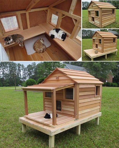7 Outdoor Cat Containment Ideas That You Can Buy or Make 3 cool cedar cat cottage
